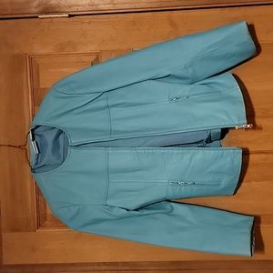 Turquoise leather jacket